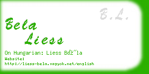 bela liess business card